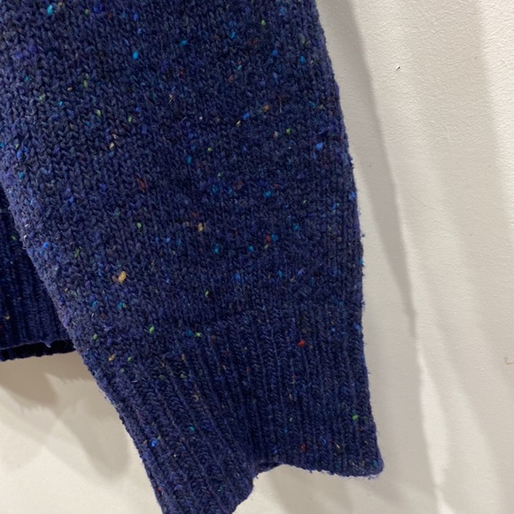 J. Crew Quarter Zip Wool Blend Pullover Sweater Navy Blue  size M - Picture 6 of 10